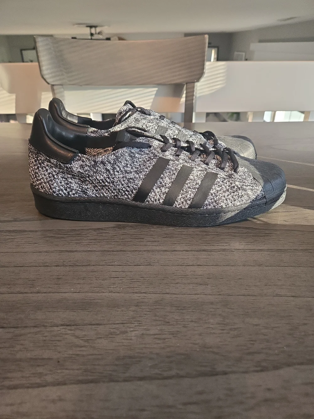 Adidas Men’s Grey/Black Knit Campus Sneakers